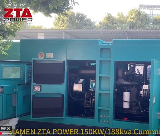Grupo gerador diesel silencioso Cummins 150kW 188kVA